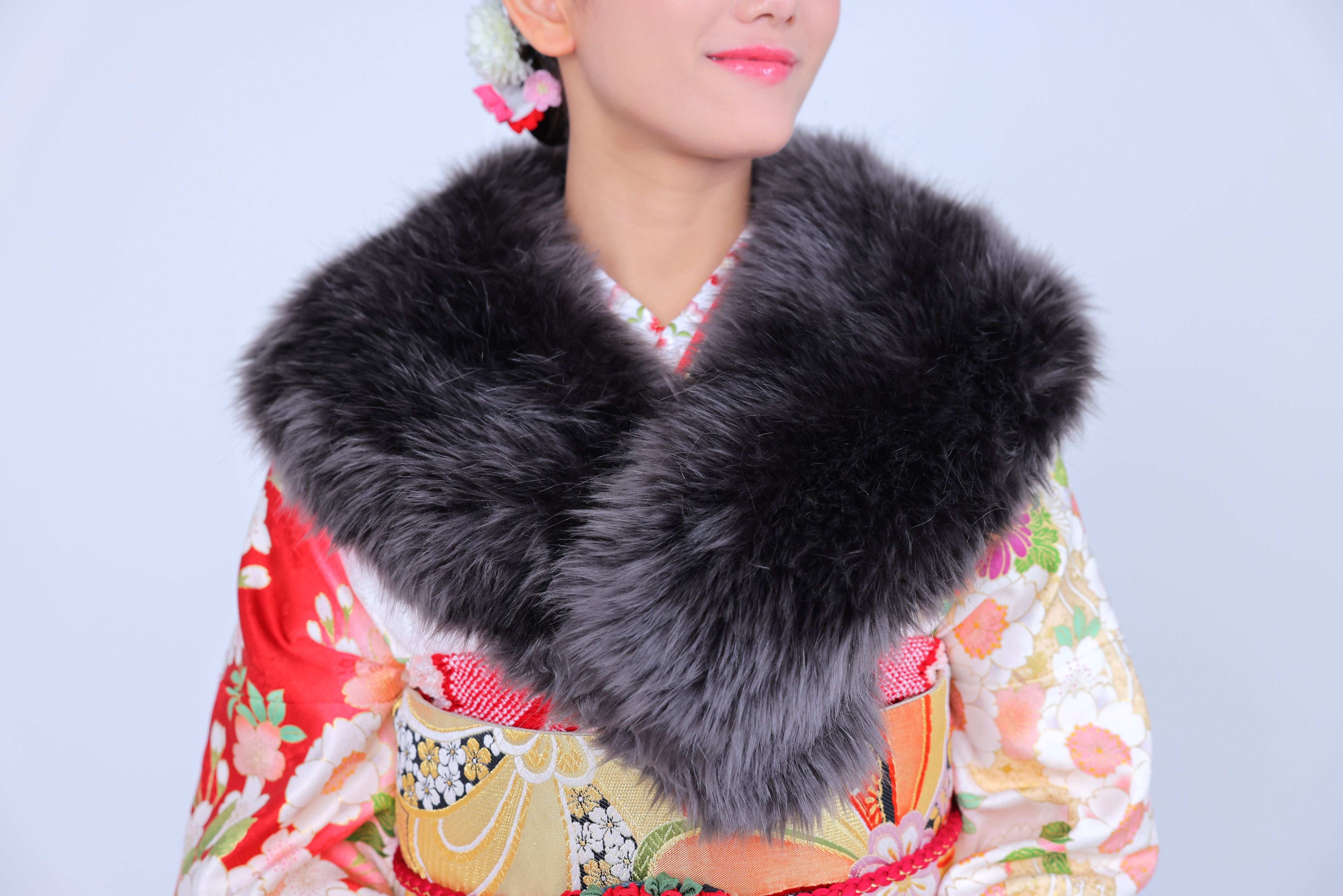 エコファーショール ダークグレー